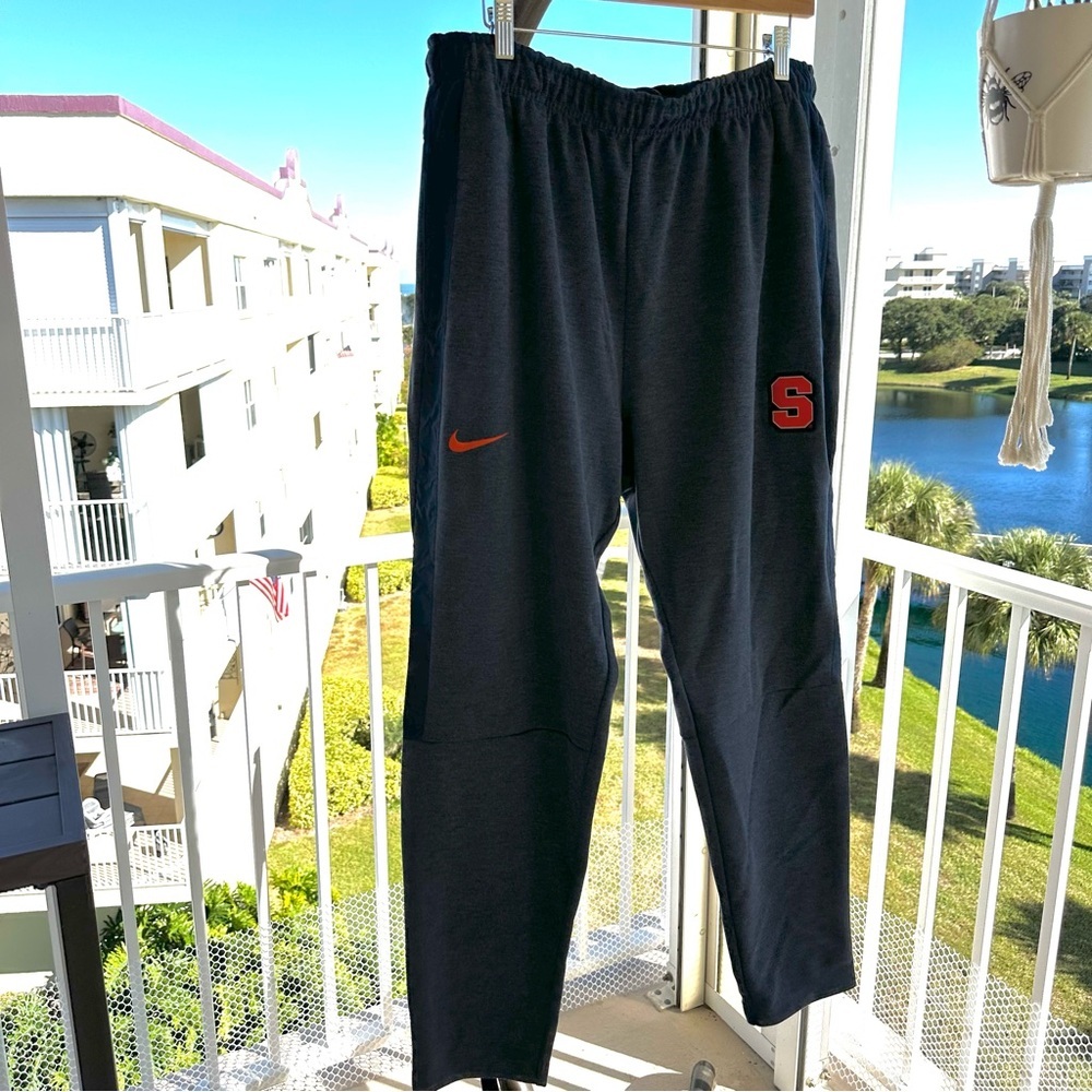 Nike Dryfit Warm Team Tapered Blue Syracuse Orange Thick Sweatpants, Size XL - Picture 2 of 11